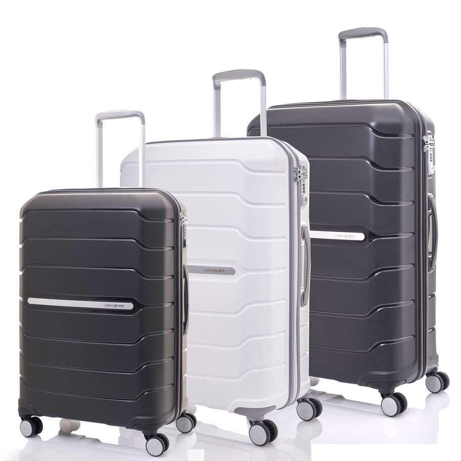 Freeform Carry-On, Medium Checked, and Large Checked Spinners in different colors. image number 0