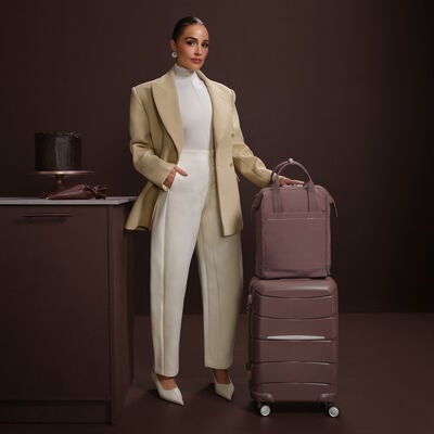 Outline Pro Carry-On Spinner in the color Chocolate Mauve.