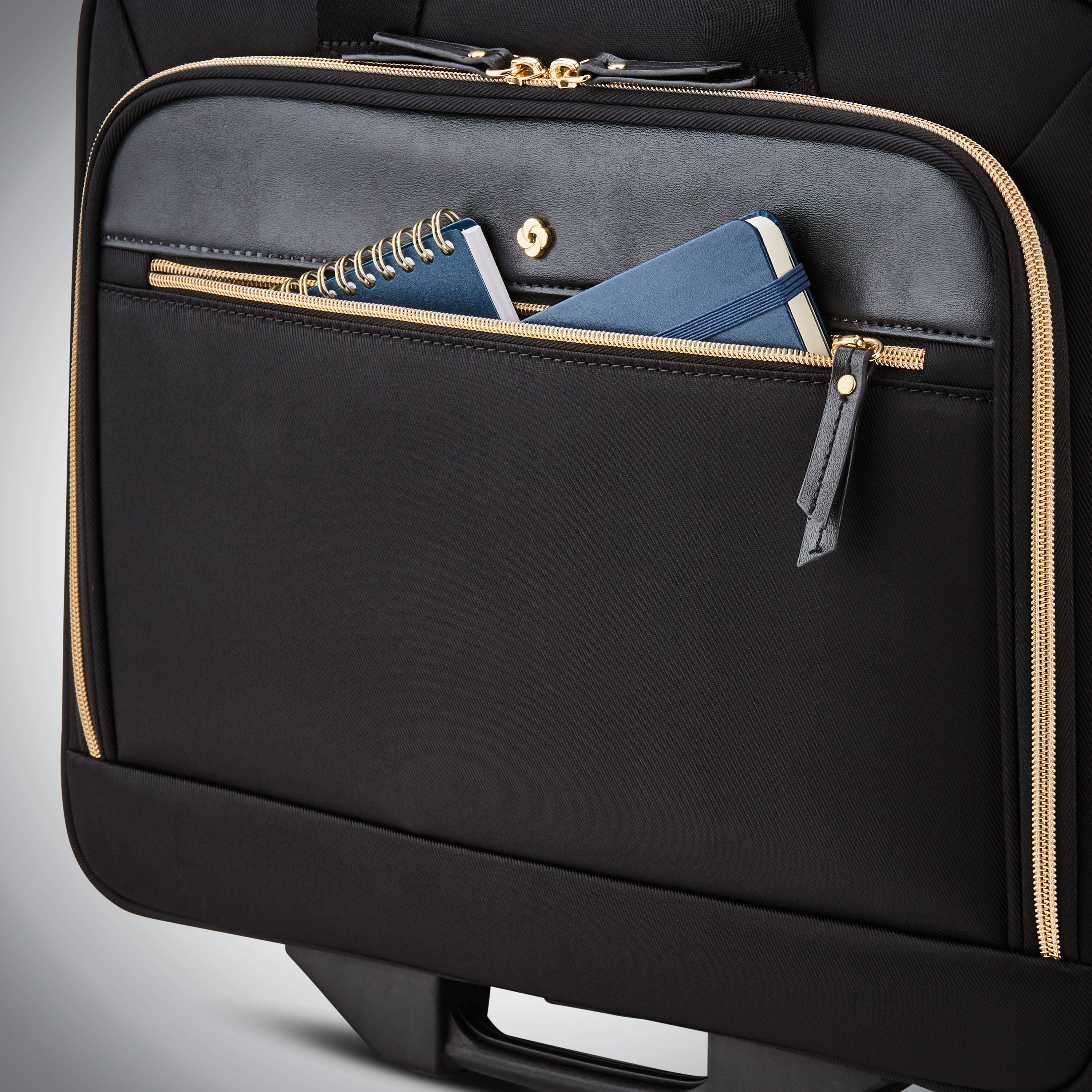 Samsonite leather rolling mobile office laptop briefcase sales