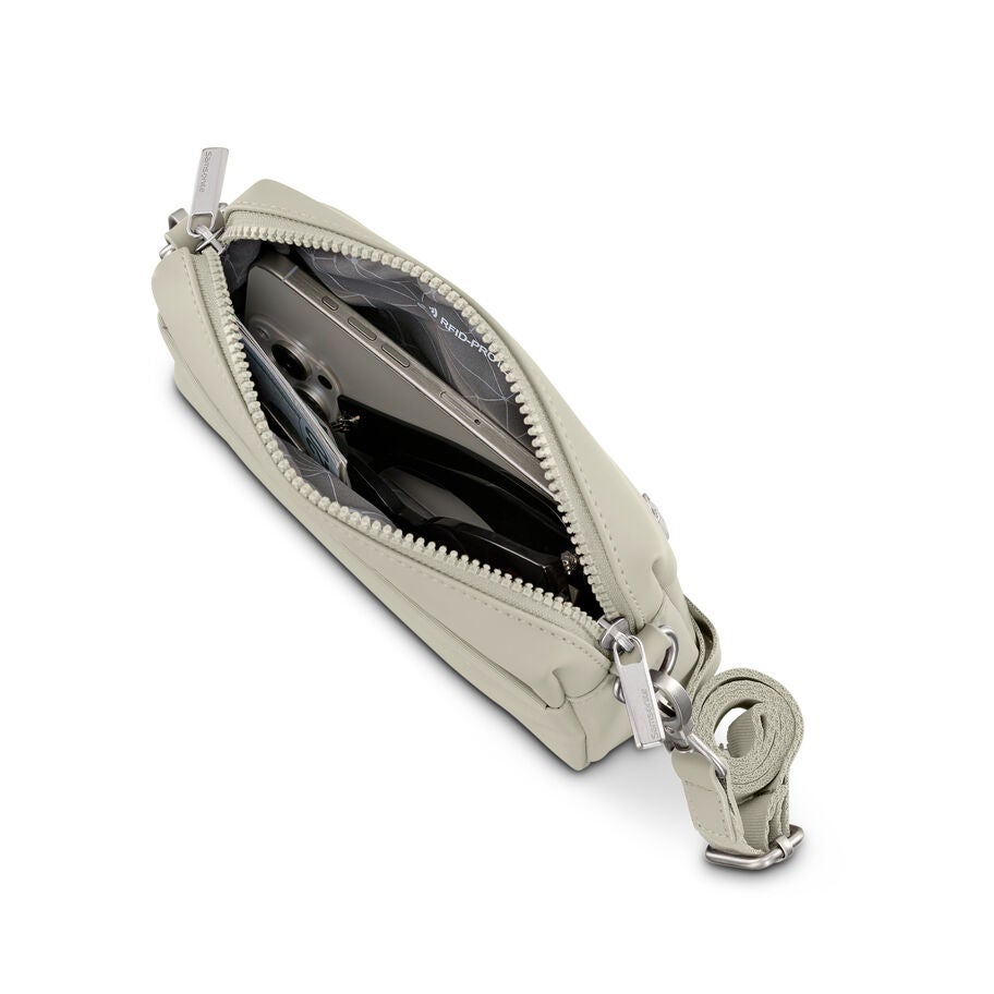 Better Than Basic RFID Crossbody in the color Limestone Grey. image number 1