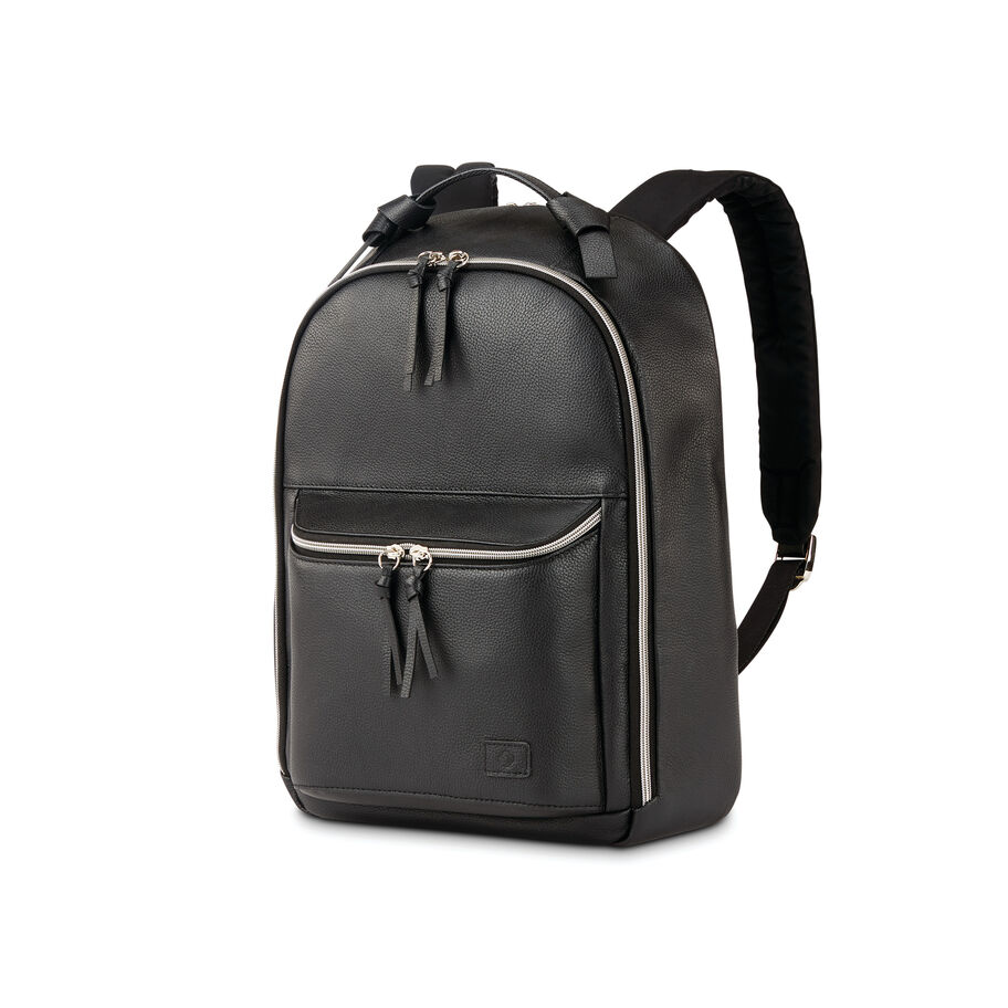 Backpack Charlotte Of Soft Pebble Leather - Black
