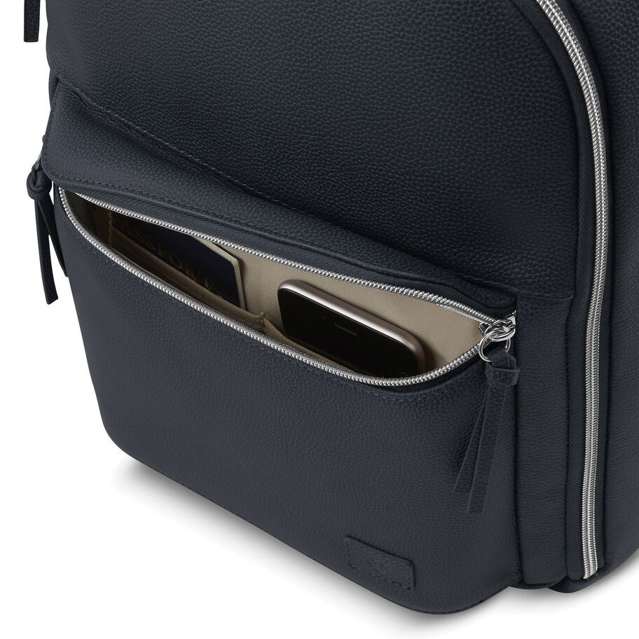 Women's Everyday Leather Backpack in the color Navy. image number 3