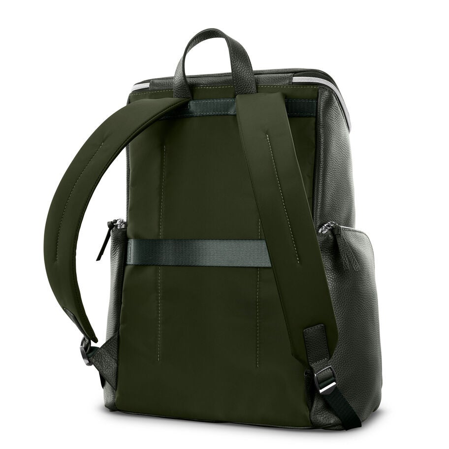 Mobile Solution 2 Leather Deluxe Backpack in the color Olive. image number 5