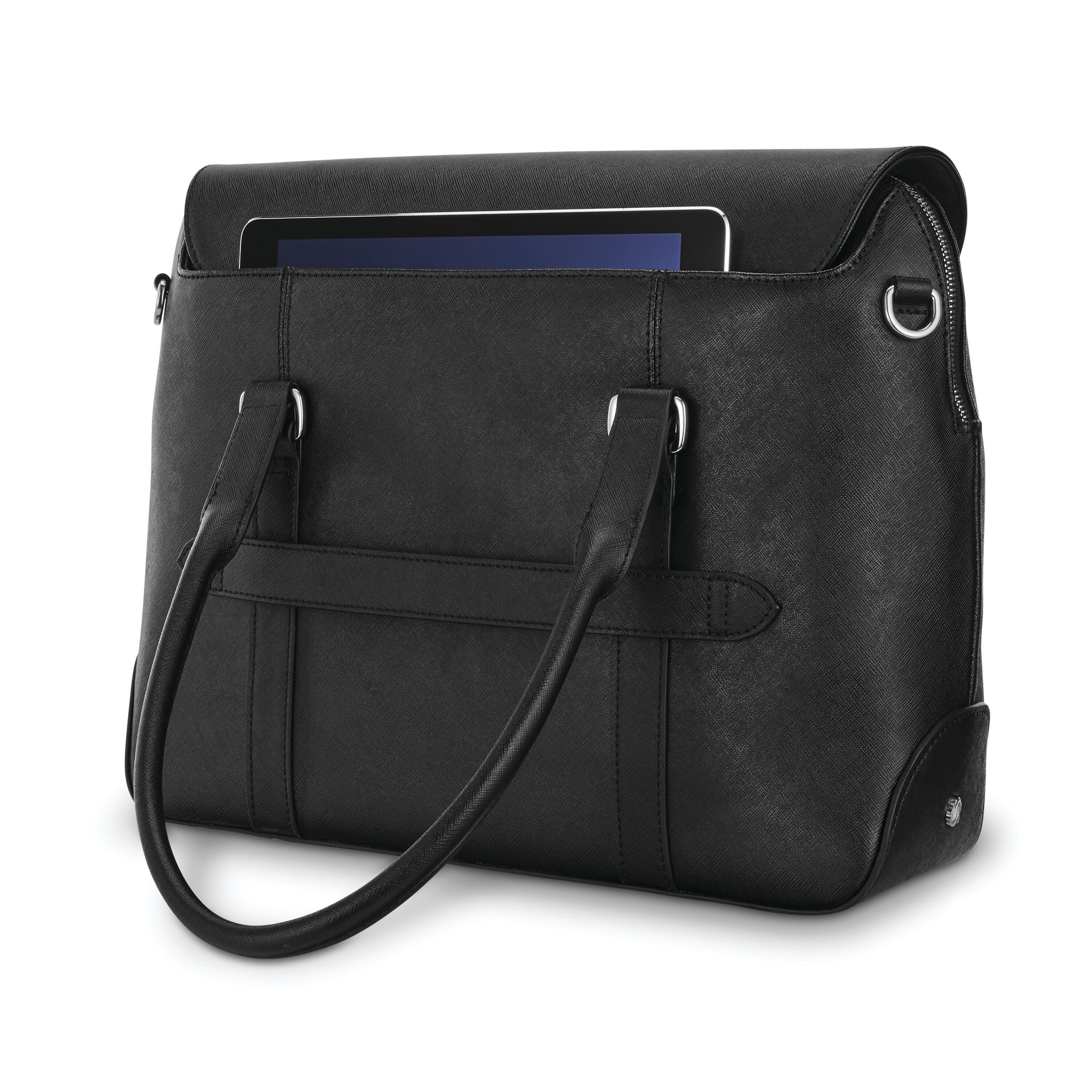 Samsonite black genuine leather women briefcase with … - Gem