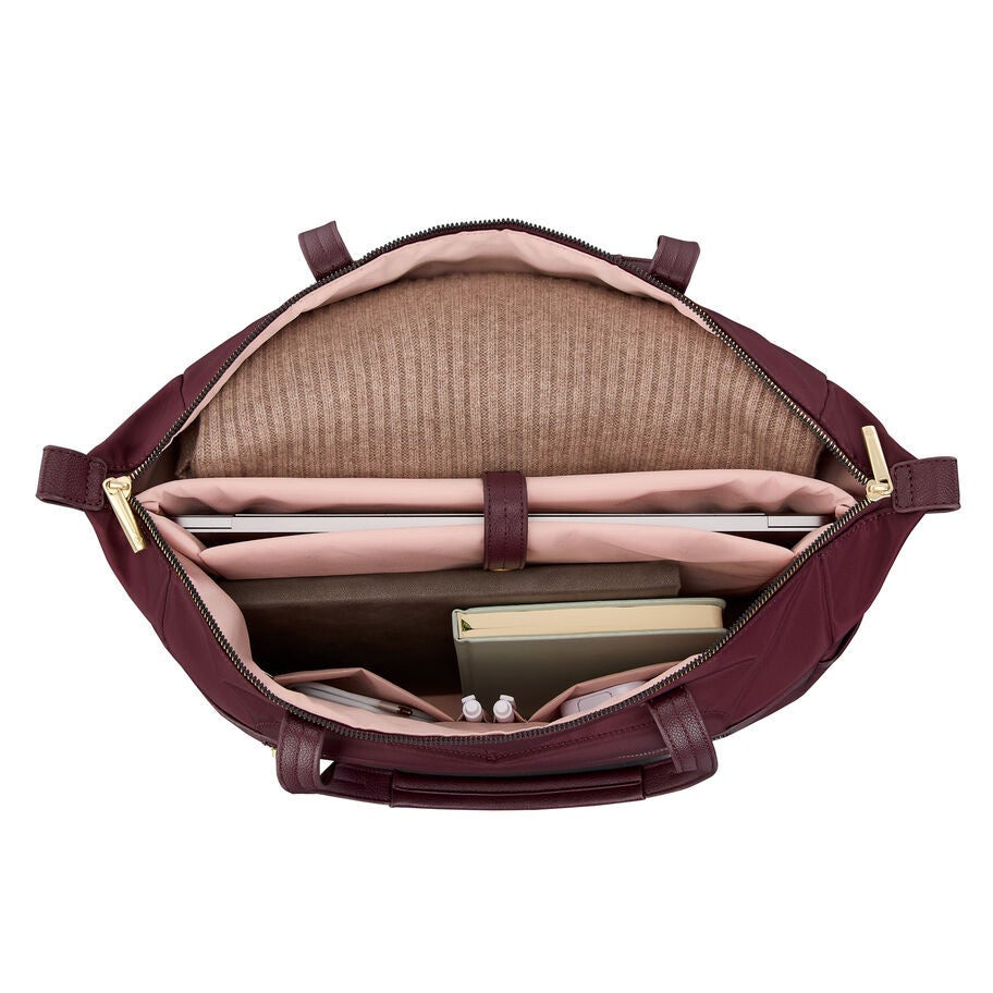 Mobile Solution 2 Tote in the color Merlot. image number 1