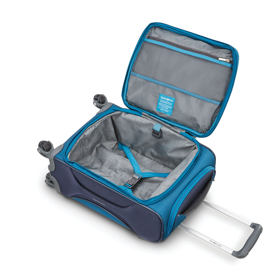 VERAGE 14 in. Blue Spinner Carry On Underseat Luggage with USB
