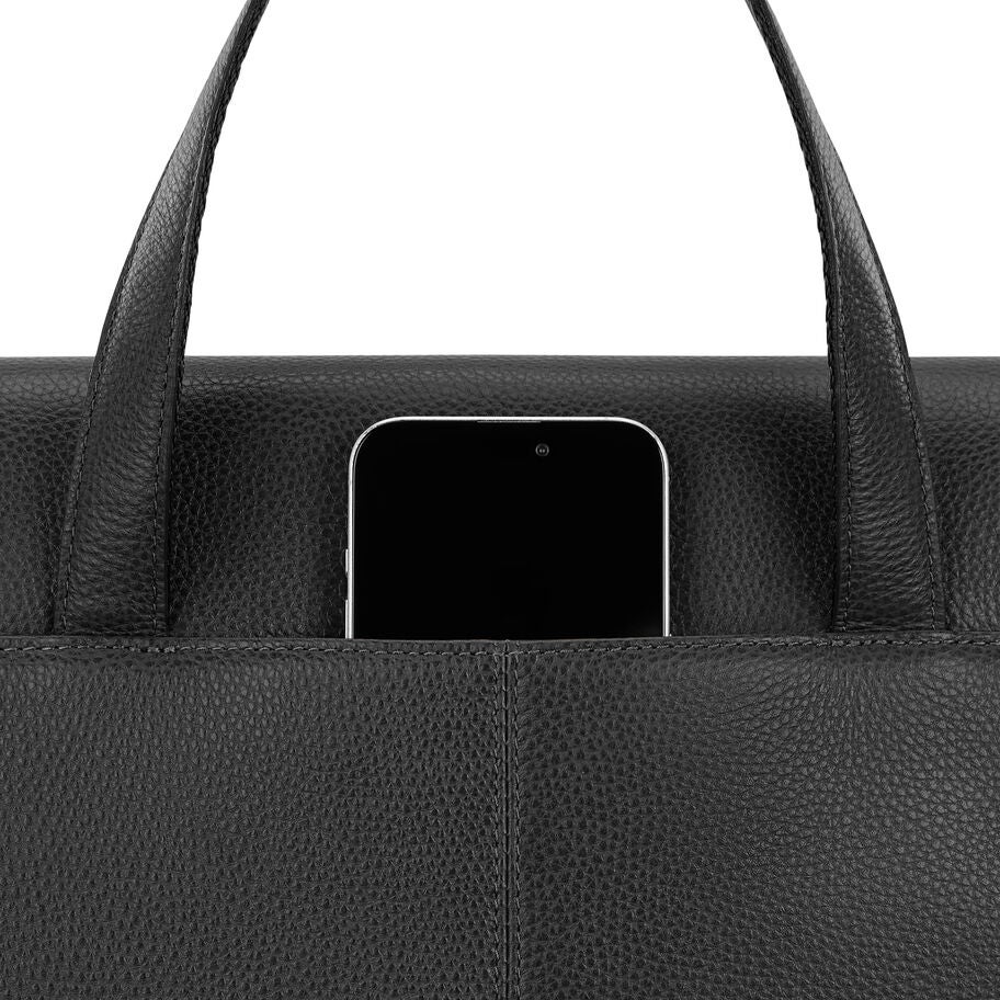Mobile Solution 2 Leather Convertible Brief in the color Black. image number 3