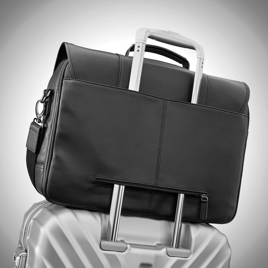 Samsonite Mens Leather Classic Flap Briefcase