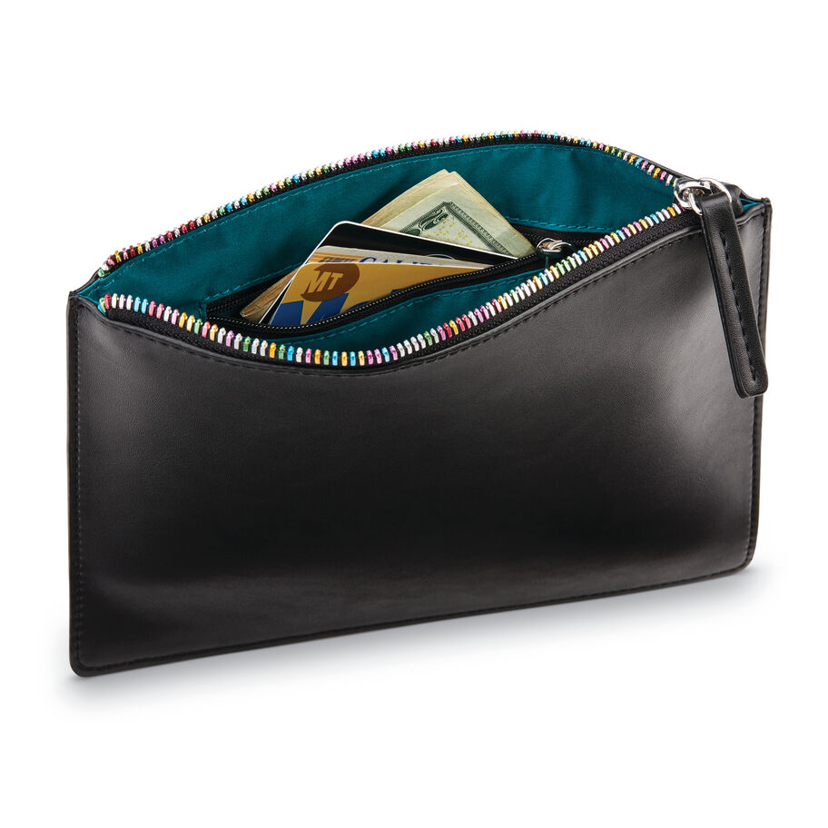 Clutch 4 Colors Womens Indian Wallet With Shimmer Zip Design
