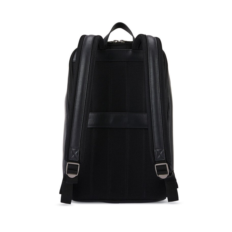 Classic Leather Slim Backpack in the color Black. image number 2