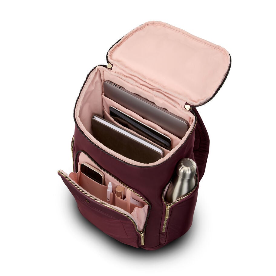 Mobile Solution 2 Deluxe Backpack in the color Merlot. image number 1