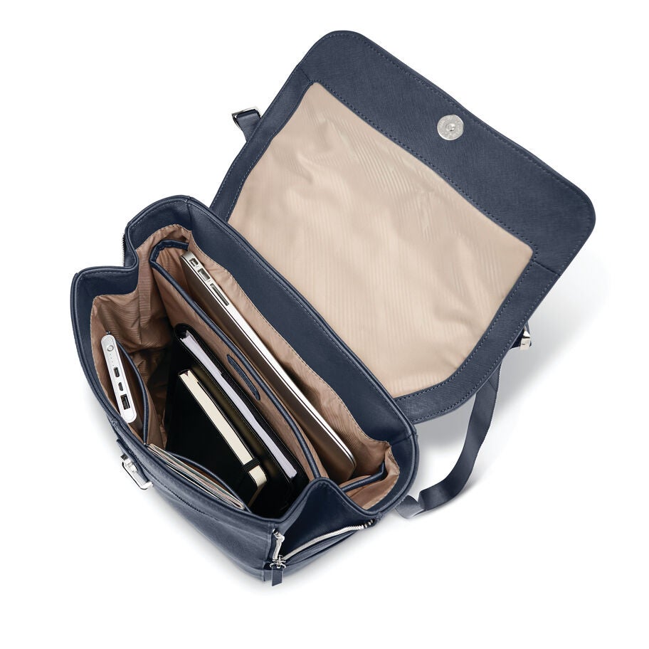 Women's Executive Leather Flap Backpack Port