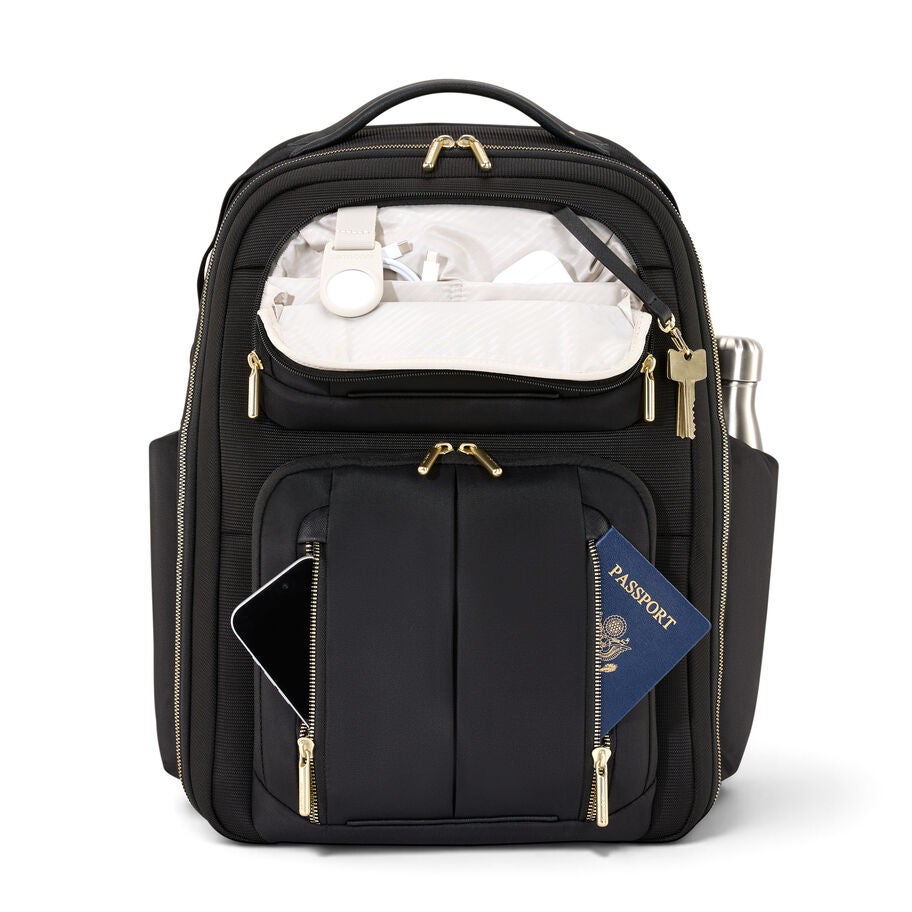 Nuroad DLX Travel Backpack in the color Black/Gold. image number 2