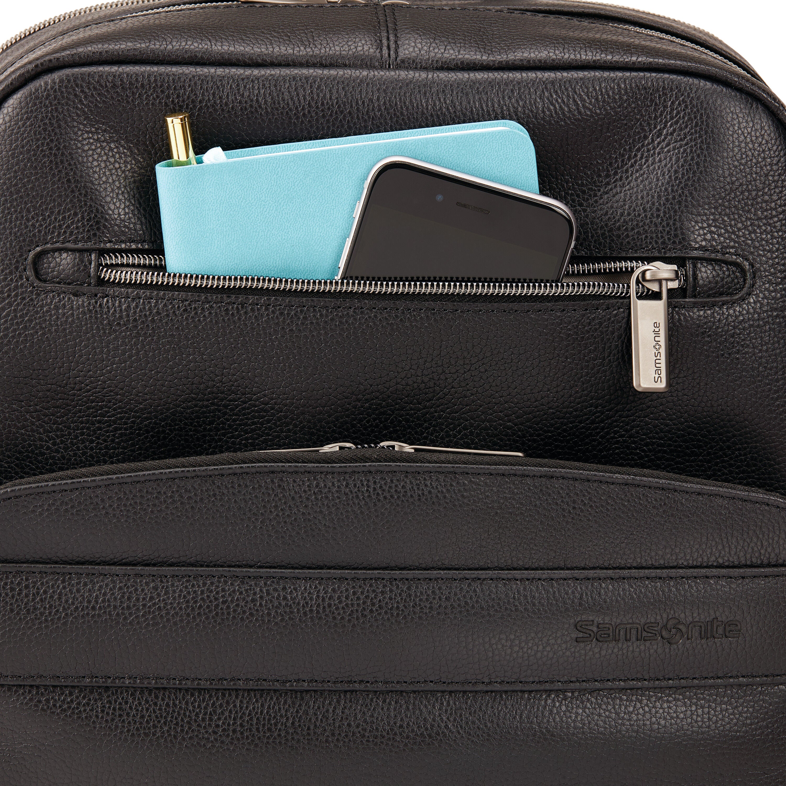 Samsonite leather slim laptop backpack discount