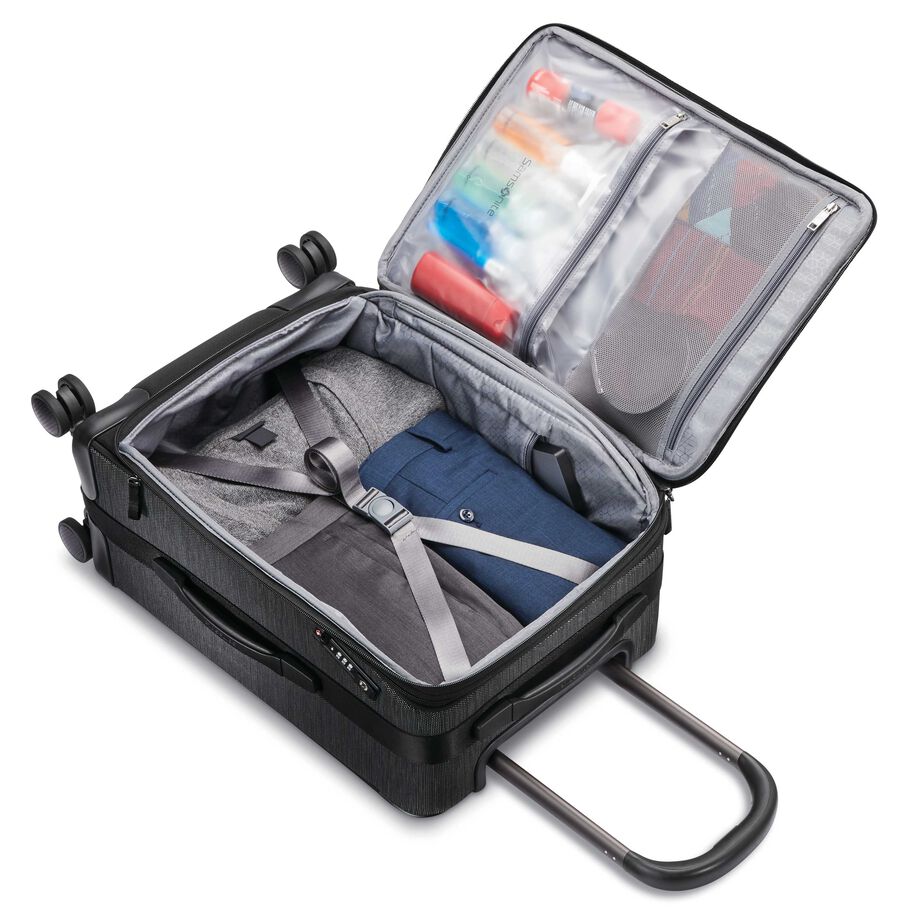 SXK Carry-On Expandable Spinner in the color Black/Silver. image number 1