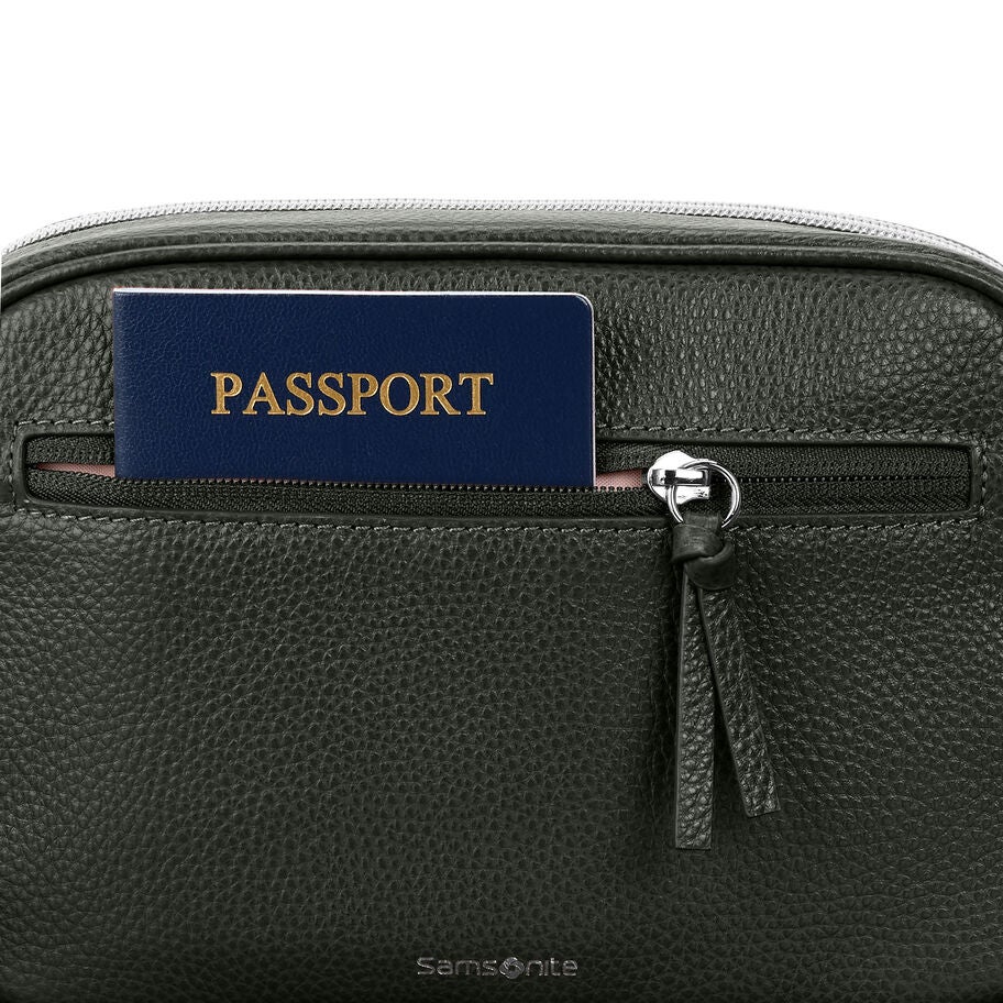 Mobile Solution 2 Leather Crossbody in the color Olive. image number 2