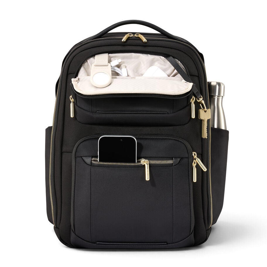 Nuroad DLX Standard Backpack in the color Black/Gold. image number 2