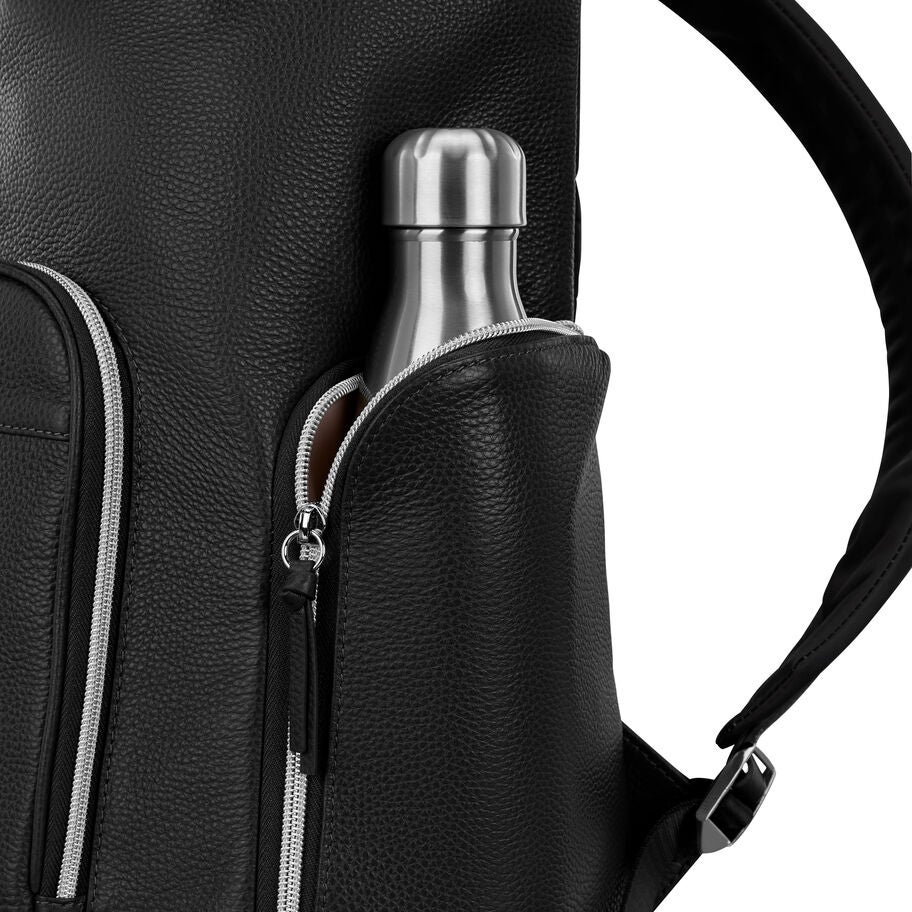 Mobile Solution 2 Leather Deluxe Backpack in the color Black. image number 4