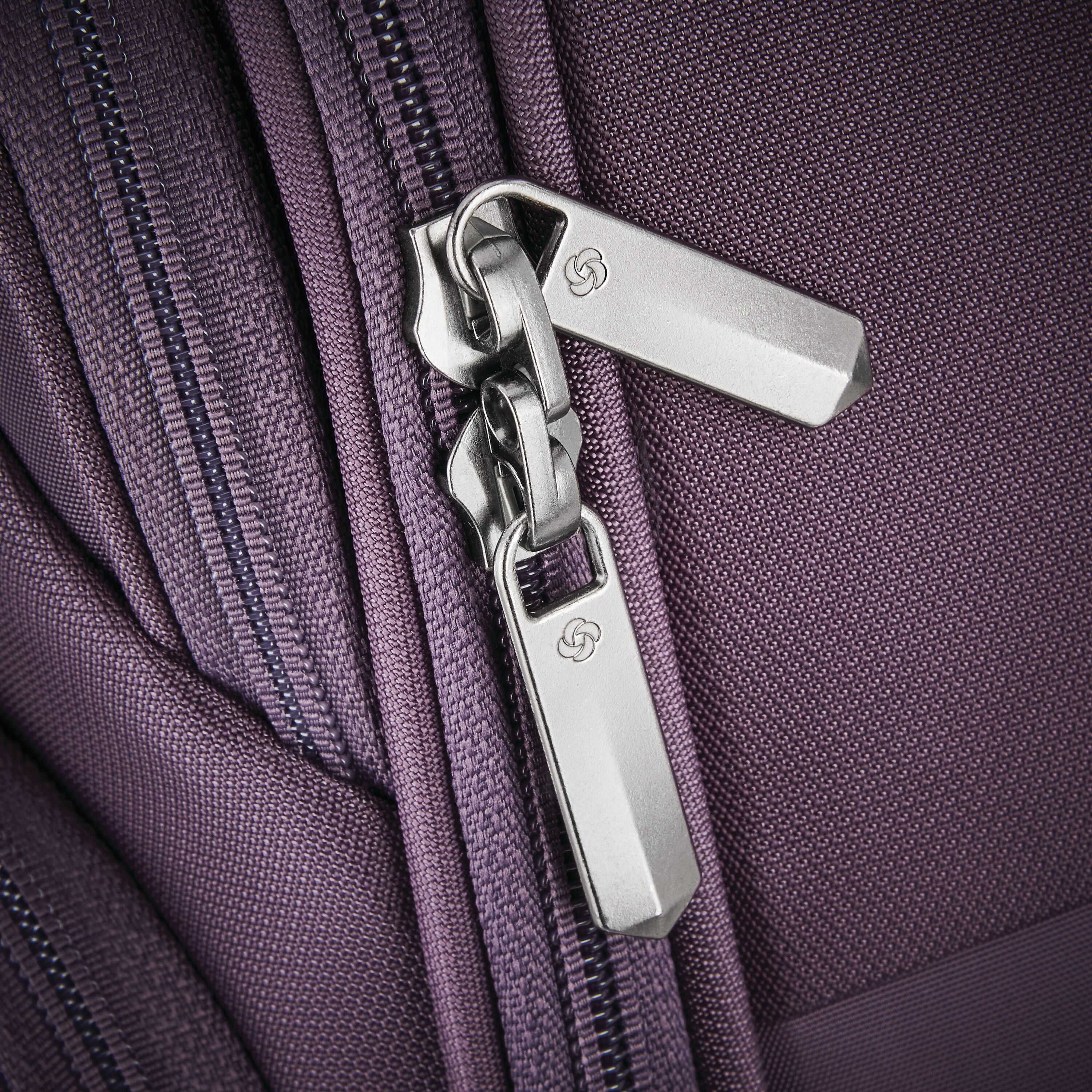 Purple samsonite top carry on