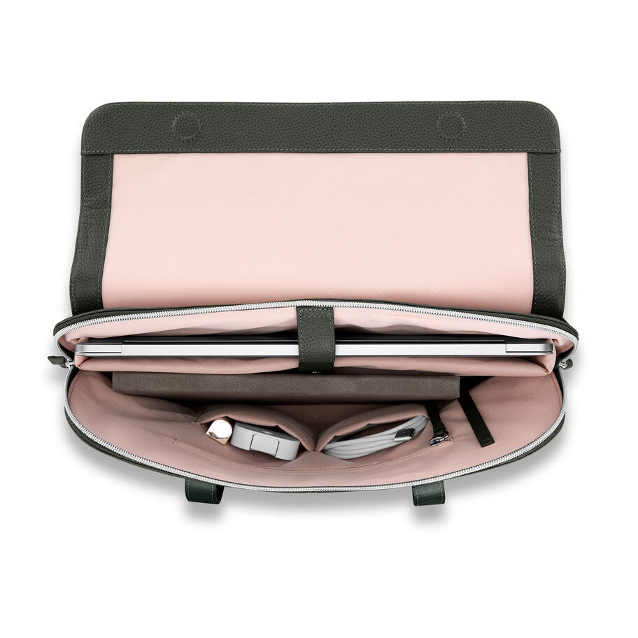 Mobile Solution 2 Leather Convertible Brief in the color Olive. image number 1