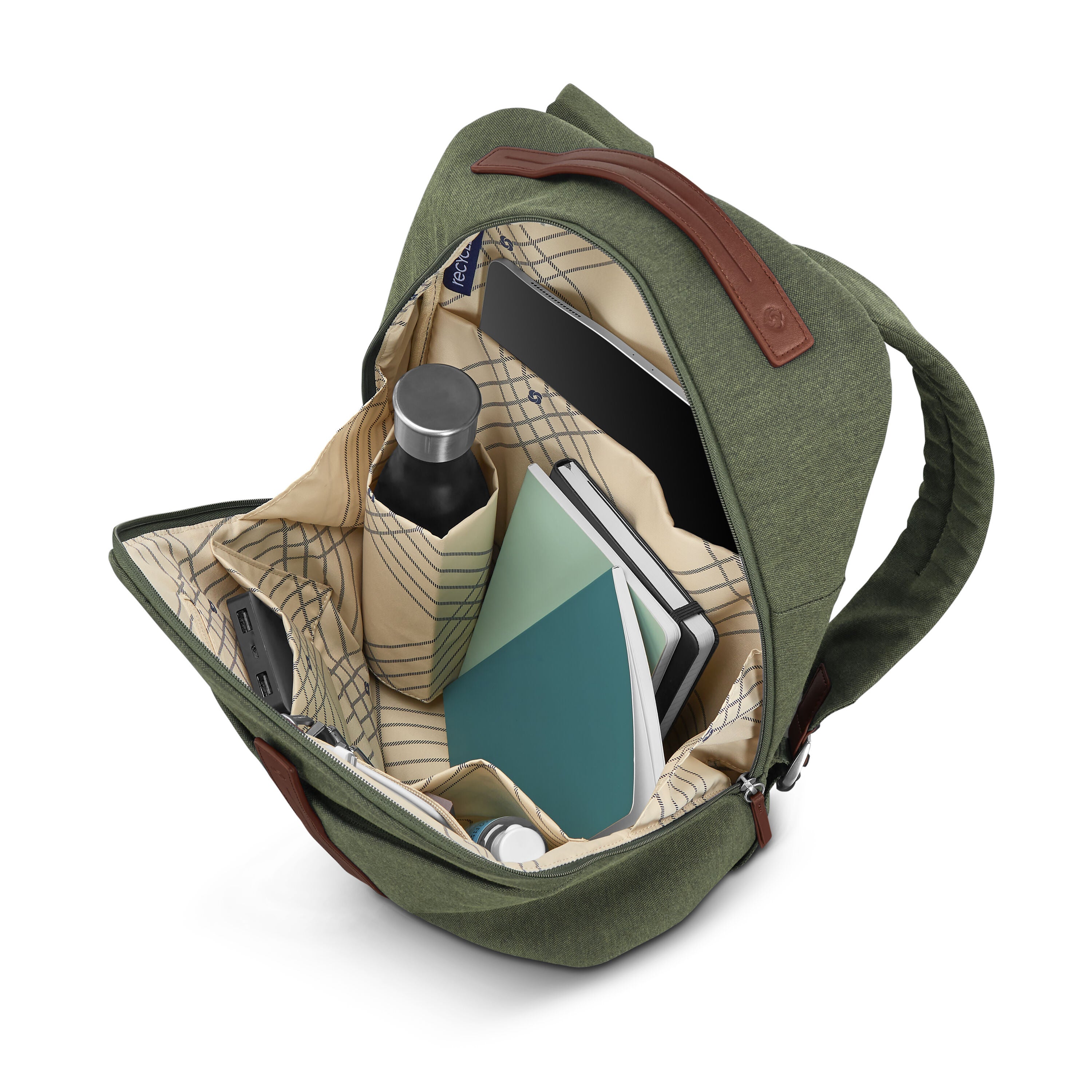 New Samsonite Virtuoso Canvas Backpack in Plum with Tan Accents Better Than Basic Convertible Backpack | Chocolate Mauve  main image 4