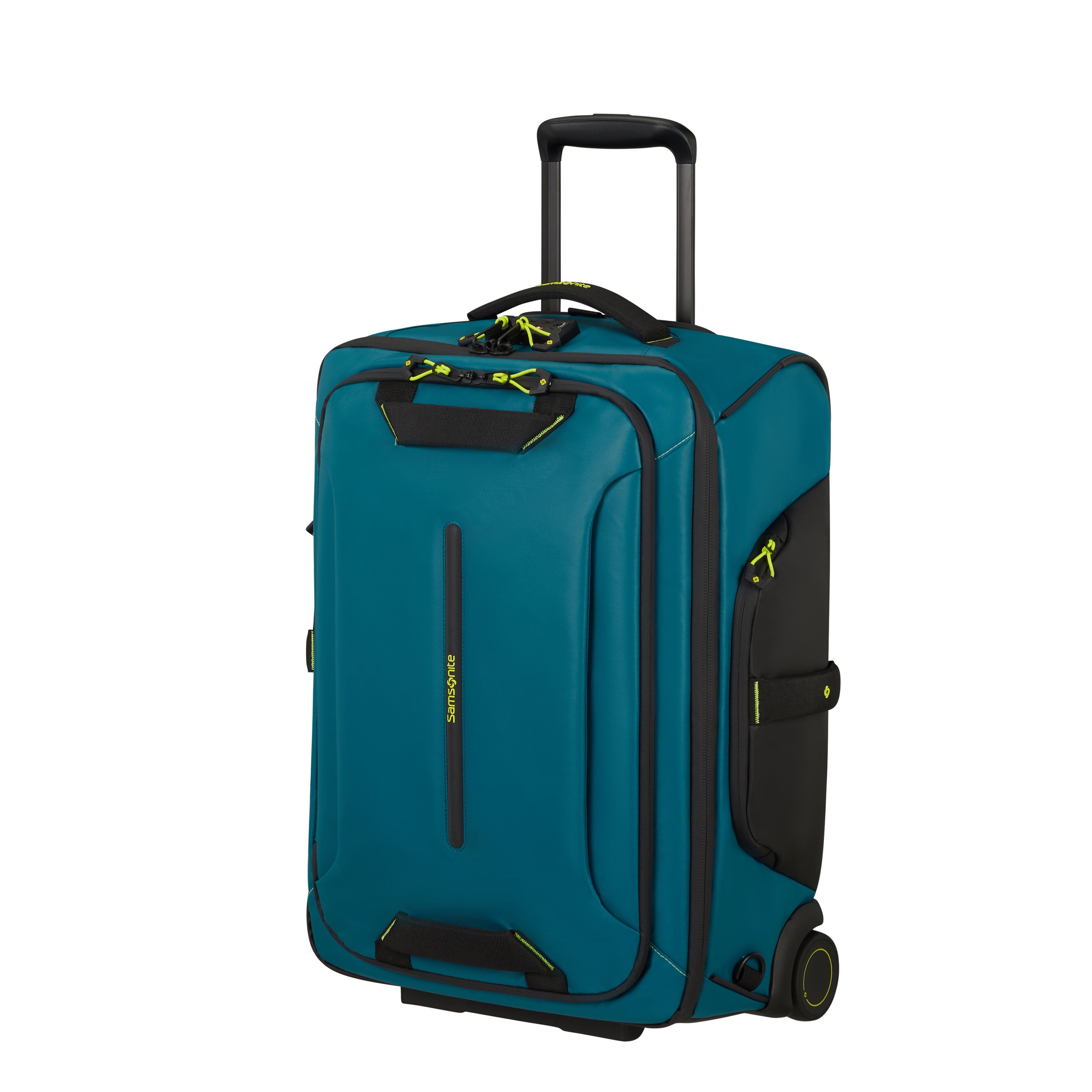 Wheeled duffel carry on luggage top