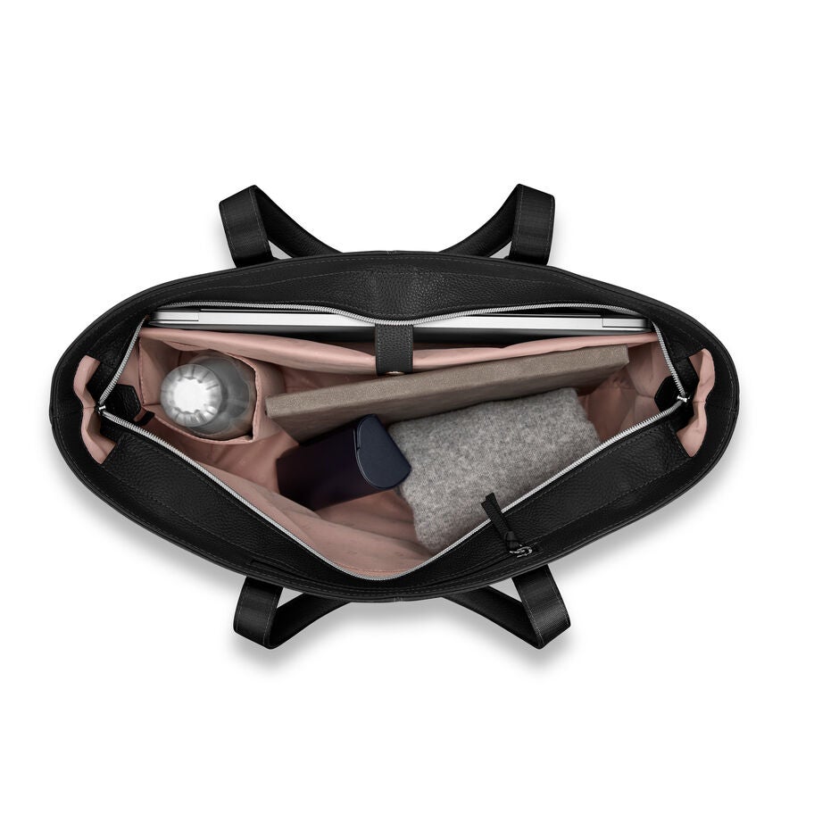 Mobile Solution 2 Leather Tote in the color Black. image number 1