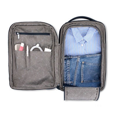 Better Than Basic Travel Backpack in the color Midnight Blue.