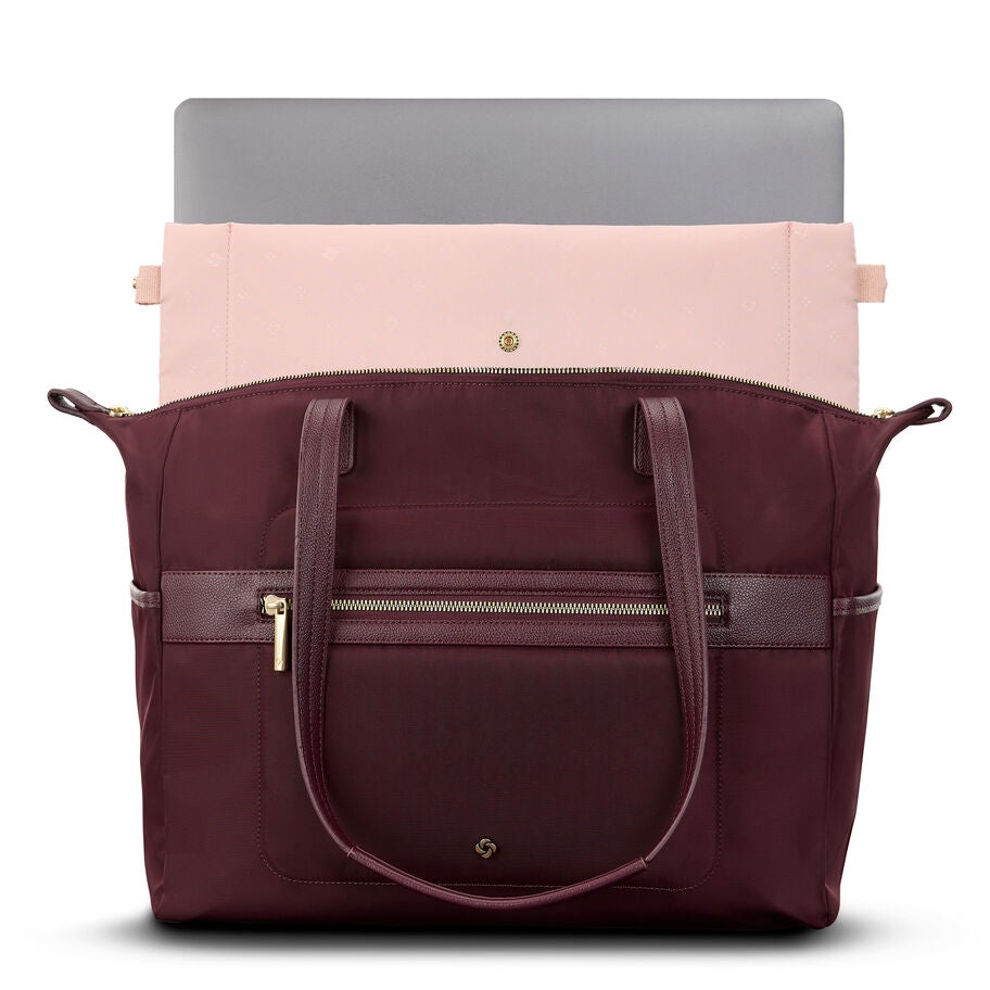 Mobile Solution 2 Tote in the color Merlot. image number 2