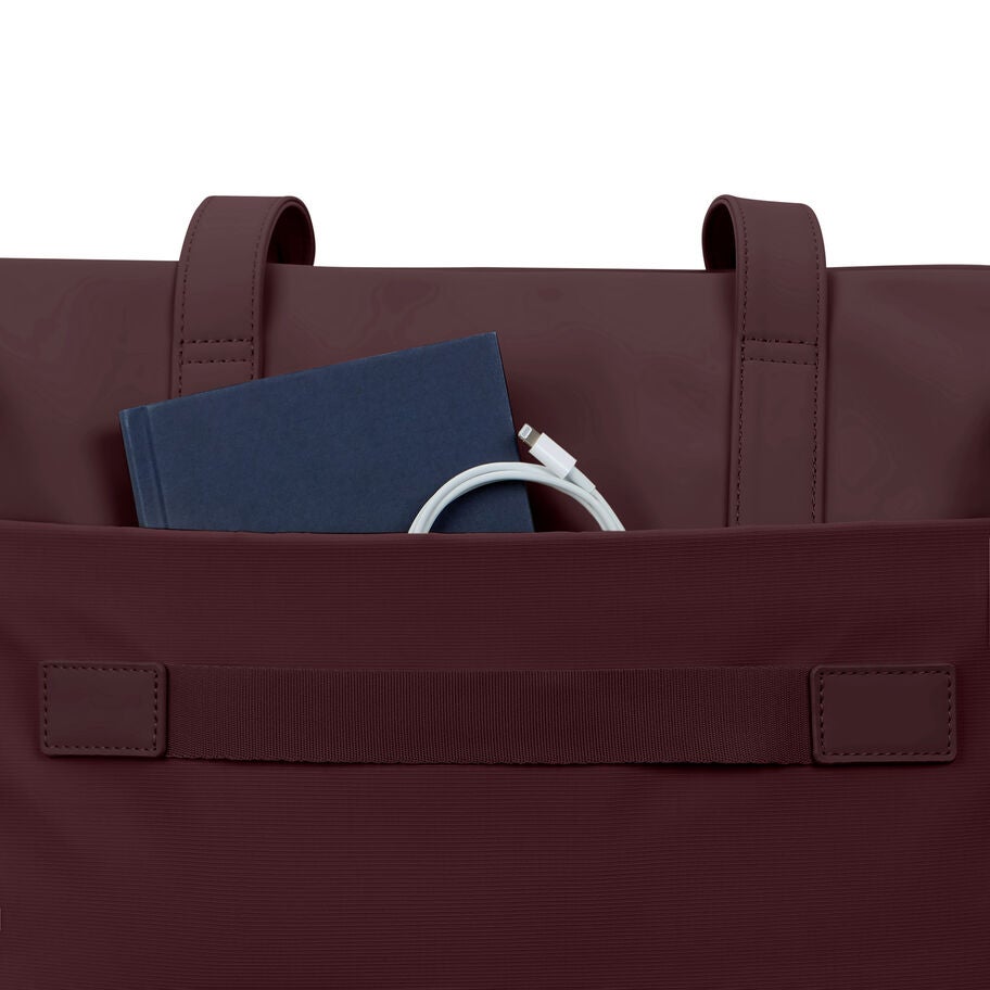 Better Than Basic Tote in the color Merlot. image number 4