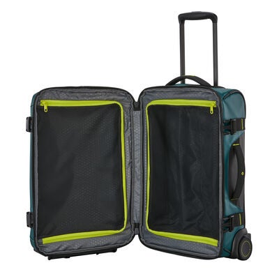 Ecodiver Carry-On Wheeled Duffel in the color Dark Teal/Lime.