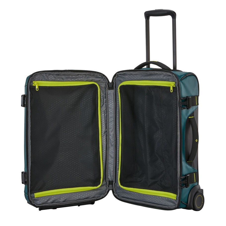 Ecodiver Carry-On Wheeled Duffel in the color Dark Teal/Lime. image number 1