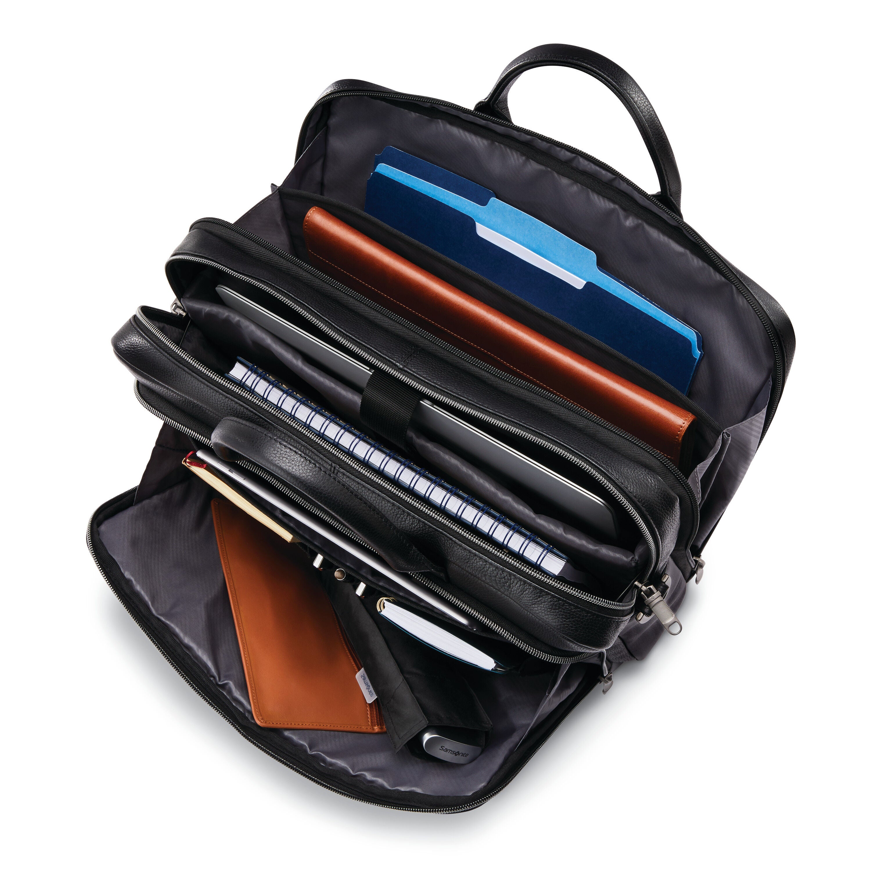 Samsonite classic leather toploader briefcase deals
