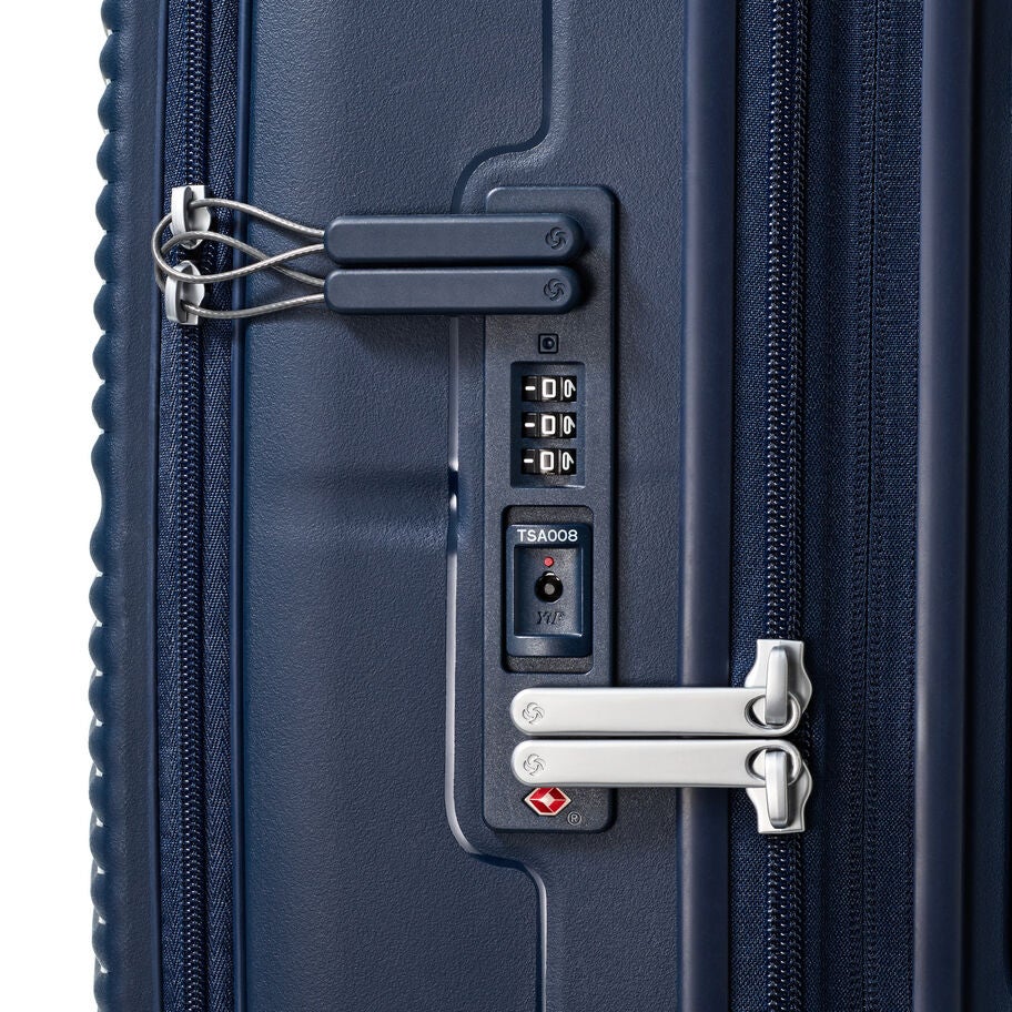 Locking mechanism and locks on Paralux suitcase side