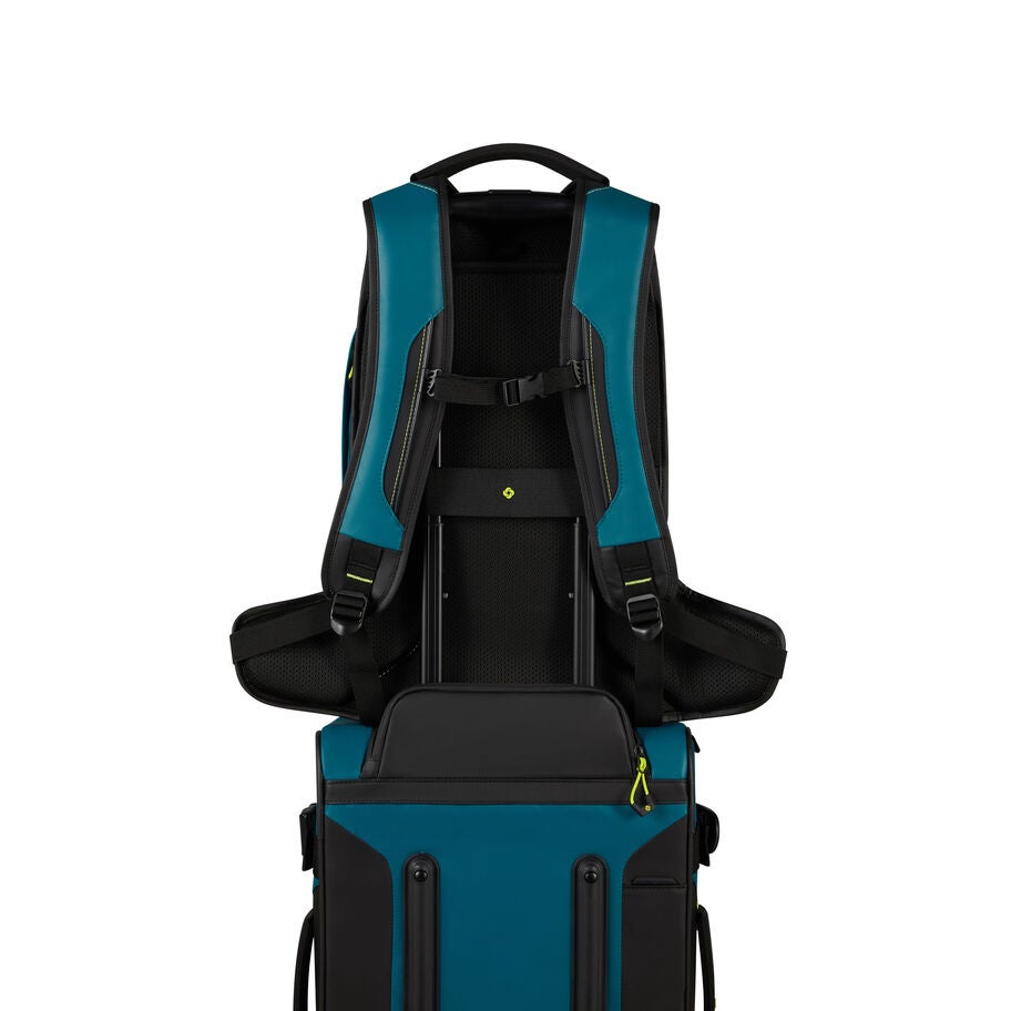 Ecodiver Medium Backpack in the color Petrol Blue/Lime. image number 3