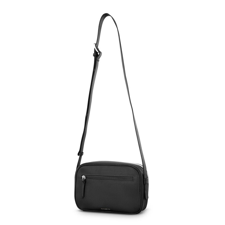 Mobile Solution 2 Leather Crossbody in the color Black. image number 5