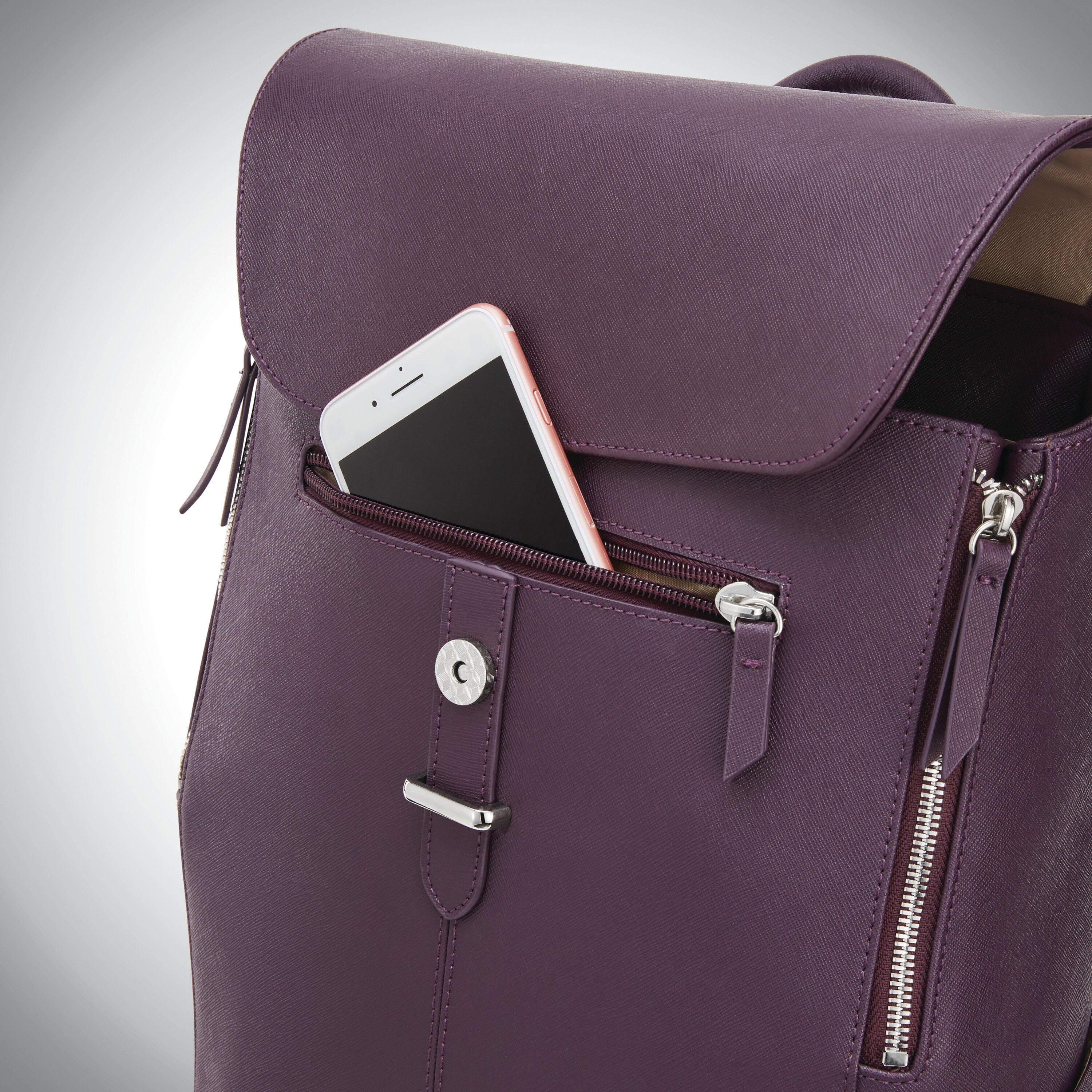 Women's executive leather flap backpack best sale