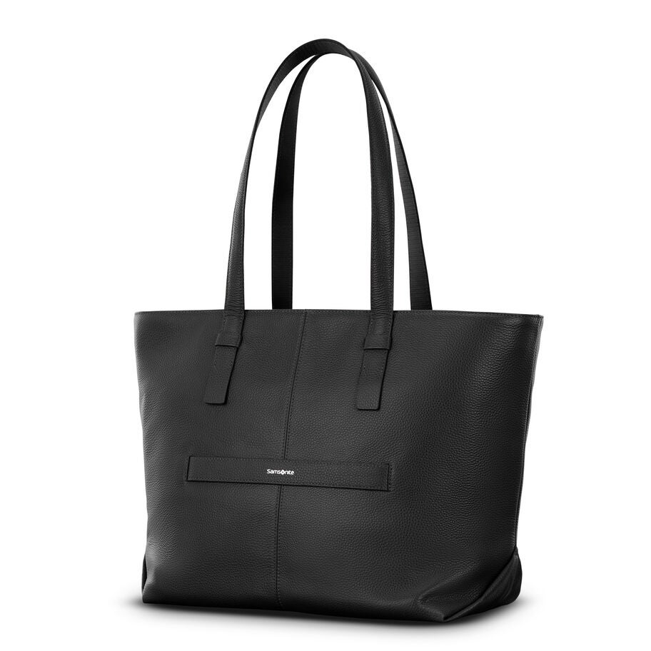 Mobile Solution 2 Leather Tote in the color Black. image number 4