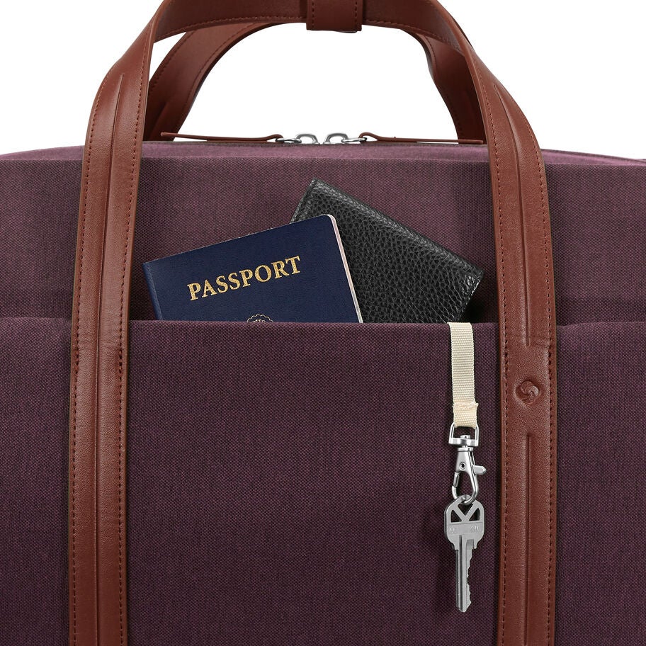 Virtuosa Wheeled Duffel in the color Merlot. image number 2