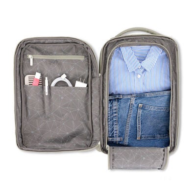 Better Than Basic Travel Backpack in the color Limestone Grey.