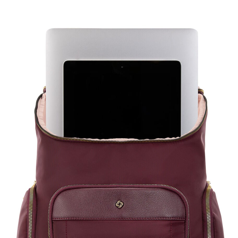 Mobile Solution 2 Deluxe Backpack in the color Merlot. image number 2