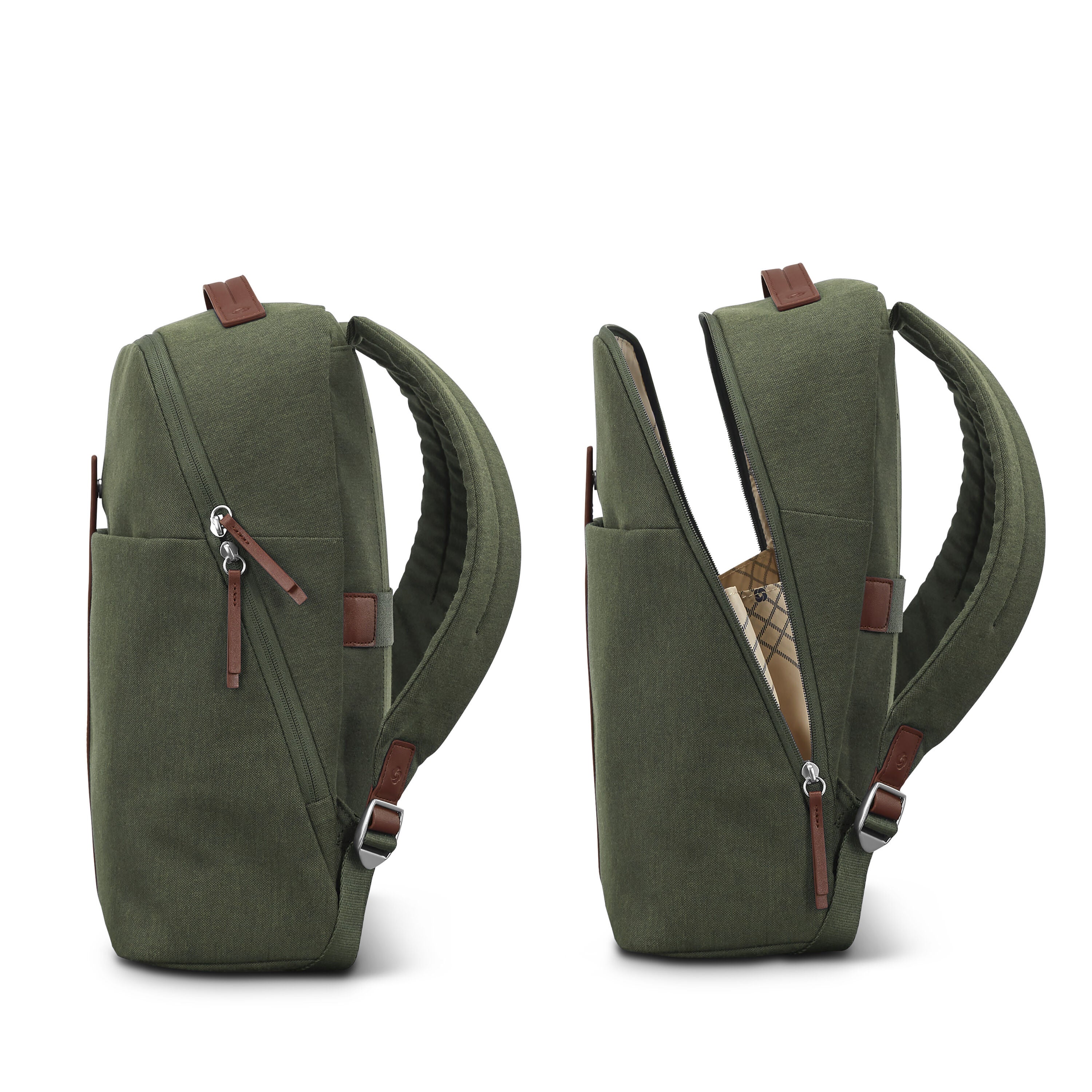 New Samsonite Virtuoso Canvas Backpack in Plum with Tan Accents Better Than Basic Convertible Backpack | Chocolate Mauve  main image 2