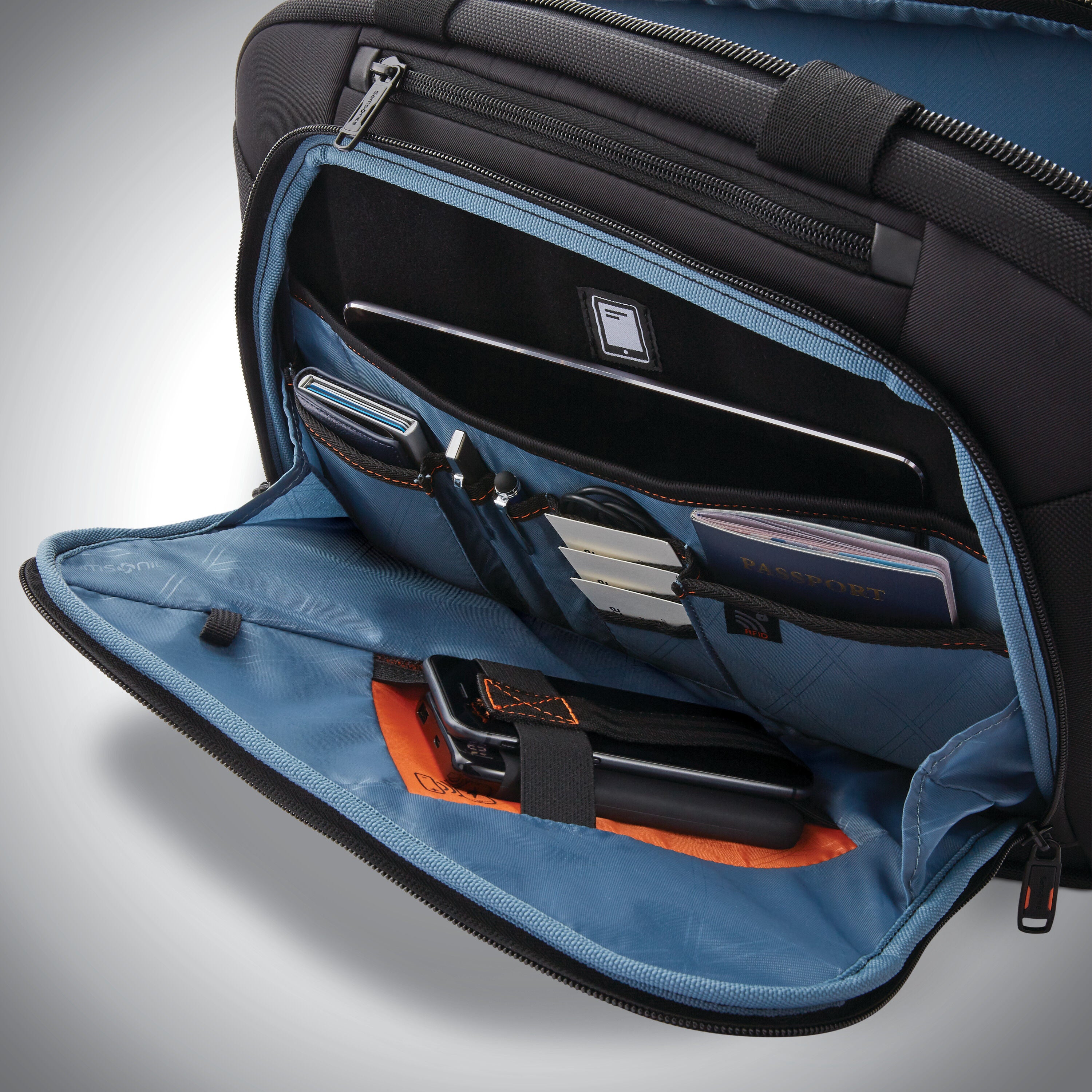 Samsonite professional leather top 2 pocket laptop briefcase