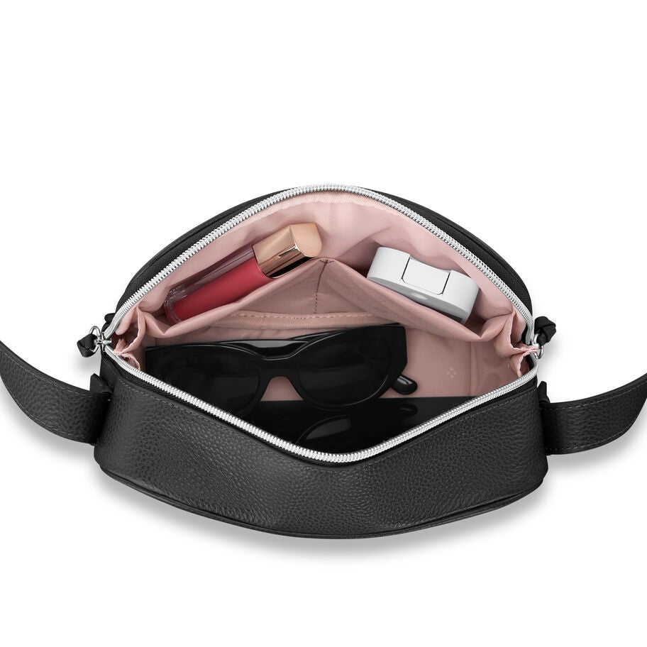 Mobile Solution 2 Leather Crossbody in the color Black. image number 1