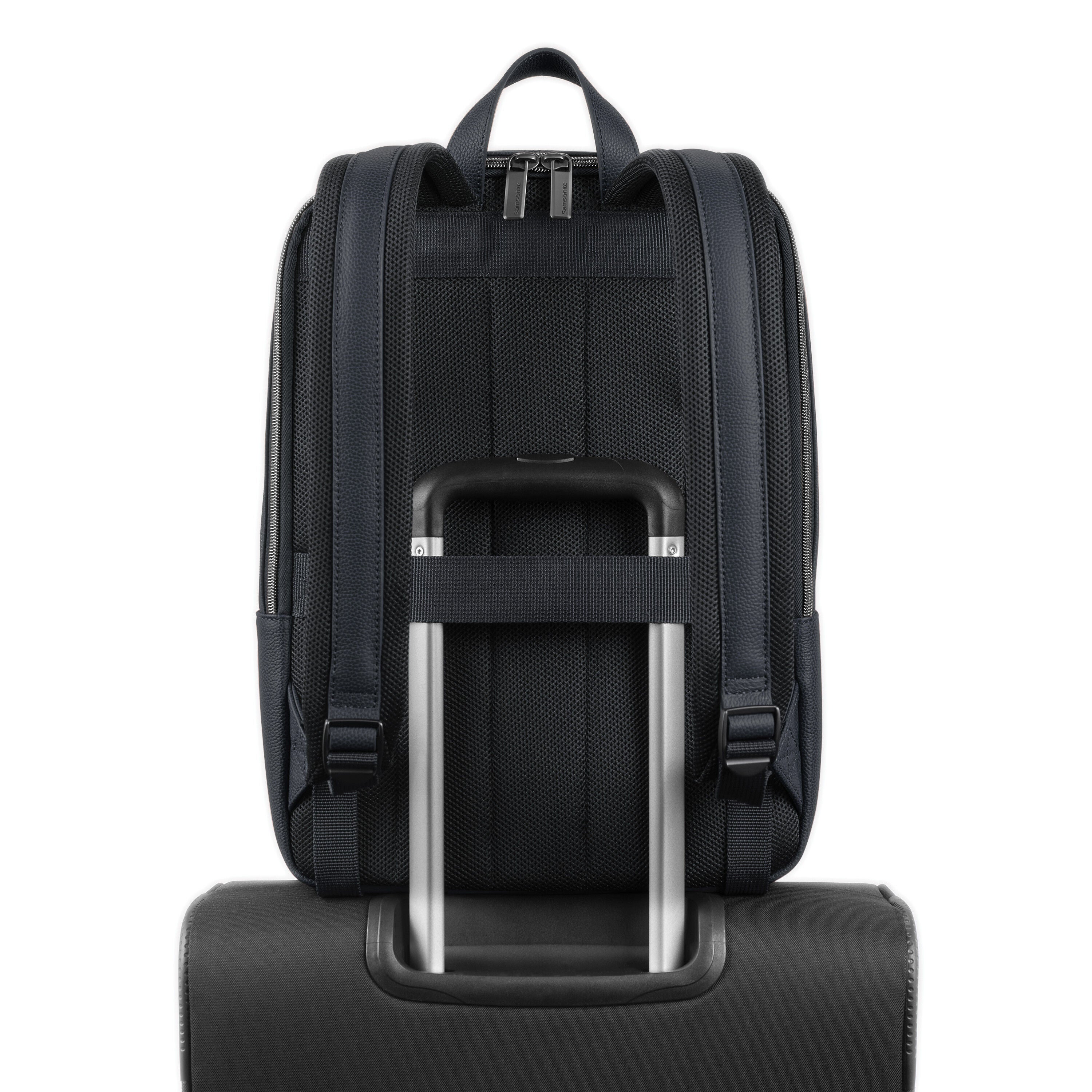Samsonite black 2025 leather backpack