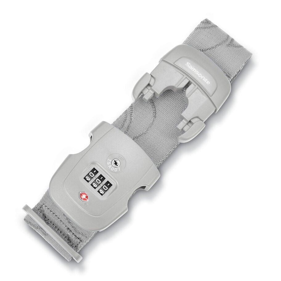3 Dial Travel Sentry Combination Luggage Strap in the color Light Grey. image number 1