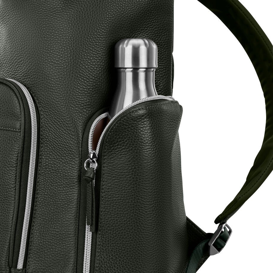 Mobile Solution 2 Leather Deluxe Backpack in the color Olive. image number 4