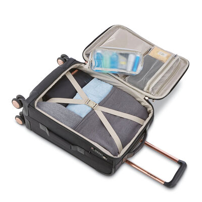 NuRoad Ladies Carry-On Spinner in the color Black/Rose Gold.