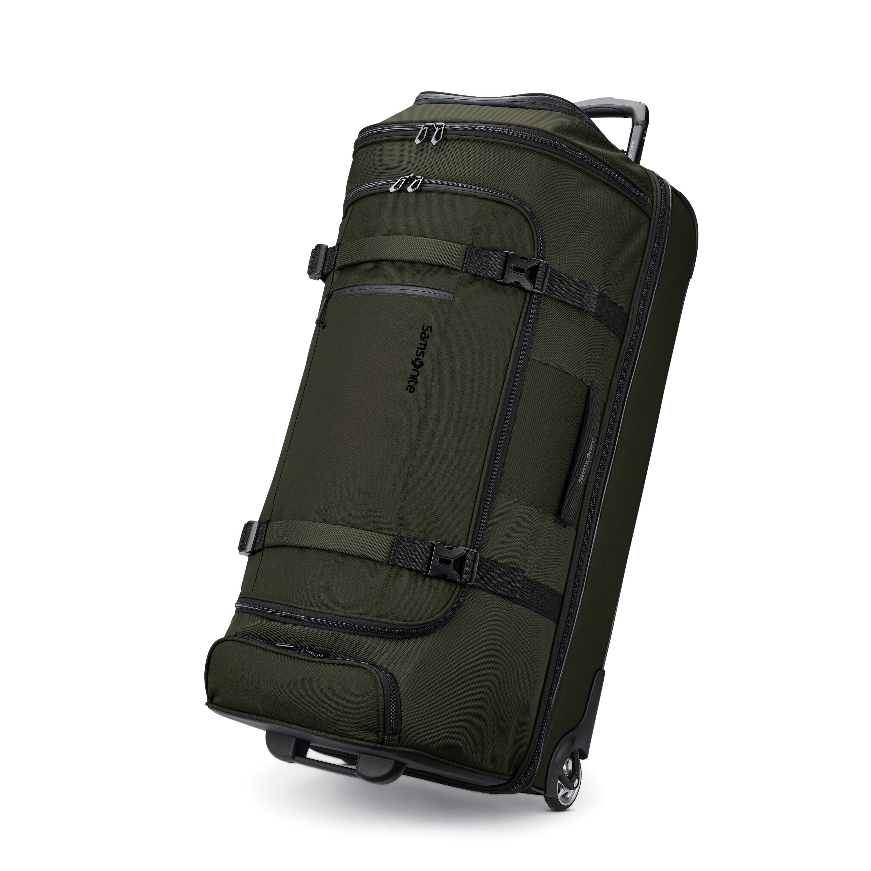26 in wheeled travel duffel bags Pathfinder A spacious main compartment accommodates clothing and bulkier items Expandable Rolling Wheeled Duffle Bag