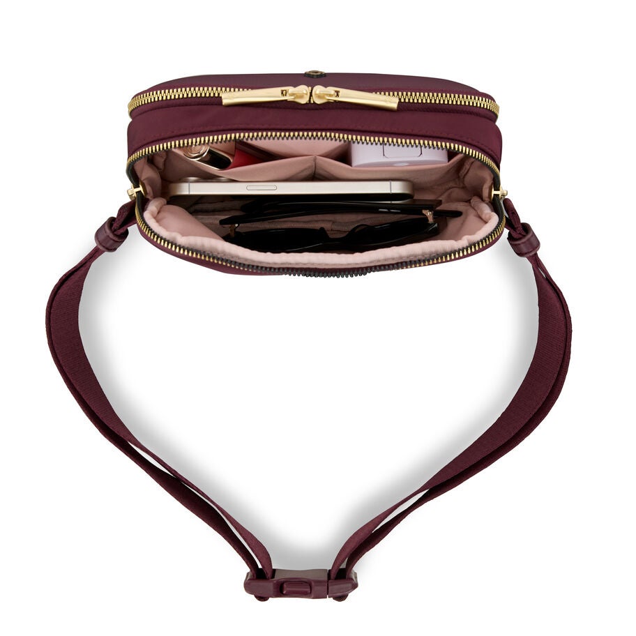 Mobile Solution 2 RFID Crossbody in the color Merlot. image number 1